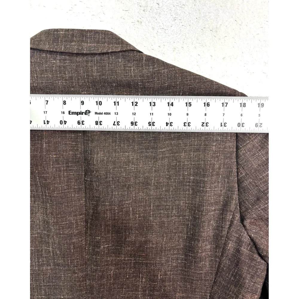 J Hilburn 43R 38x30 Brown Chambray Italian Fabric Wool Vitale Barberis Canonico‎